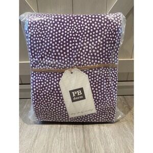 Pottery barn teen dorm full sheet set in plum mini dot new